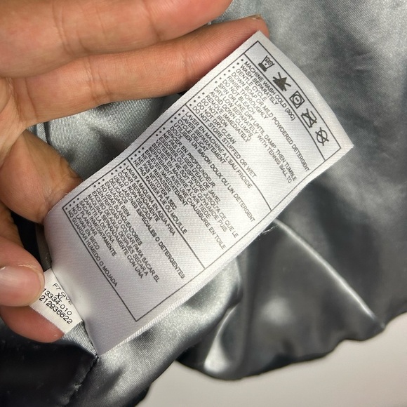 VTG Y2K Nike Puffer Duck Down Jacket Size XL Center Whoosh Black Womens Comfy - Picture 10 of 16